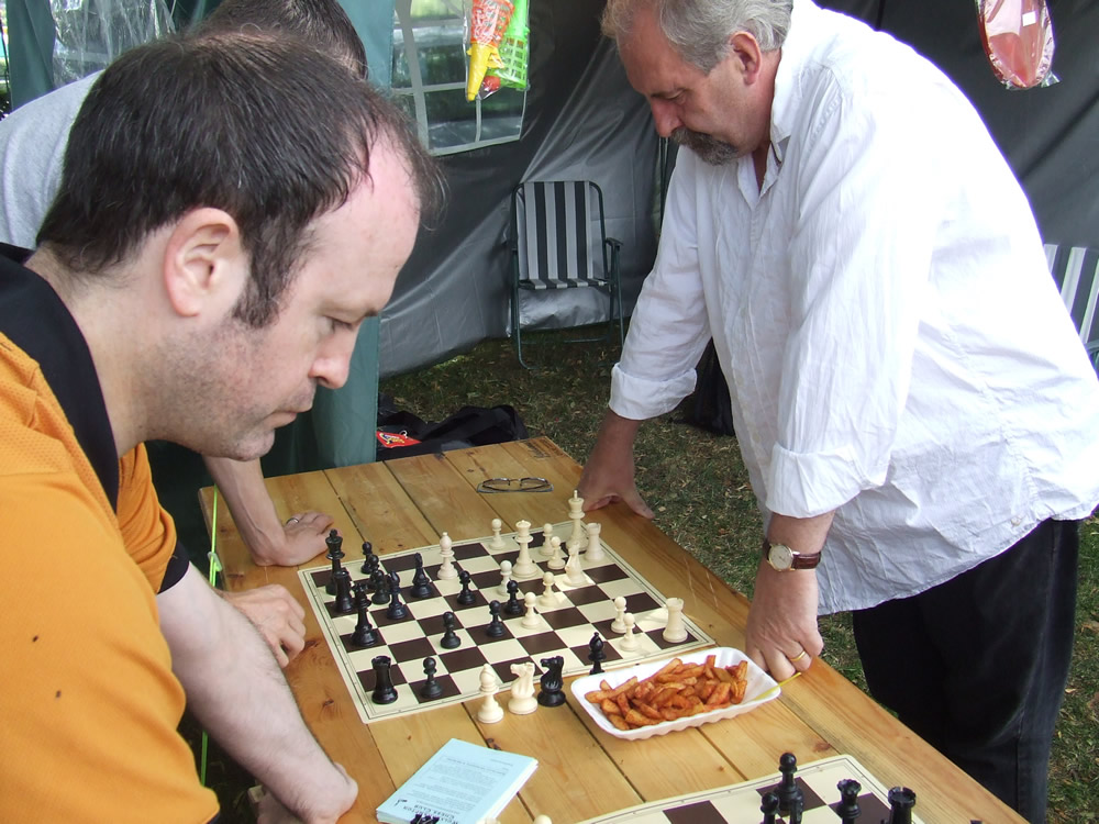 Gordon Sands and Peter Tudor deep in thought:  Wolverhampton Chess Club